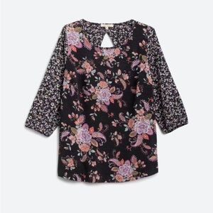 Les Serein, cutout back knit top, 1X